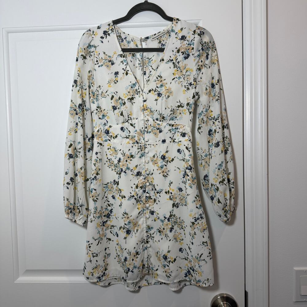 Abercrombie & Fitch Floral V-Neck Long Sleeve Mini Dress size S